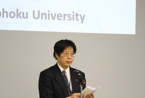 Welcome address by Prof. Susumu Satomi (President, Tohoku Univ.)Vice president Hideo Shindo read president's message.